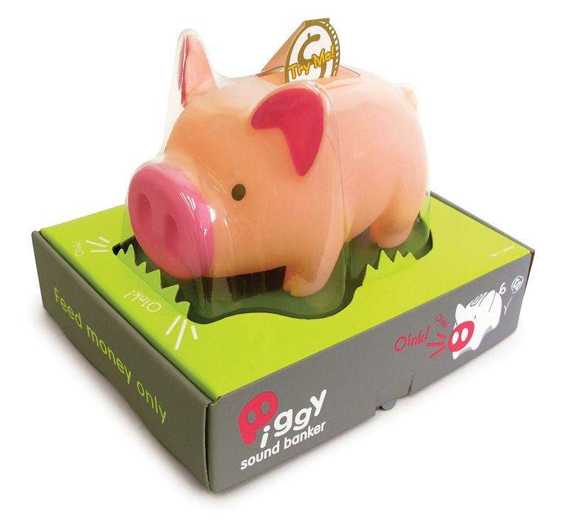 《luft》Piggy 造型有聲存錢筒(小粉橘豬)-
